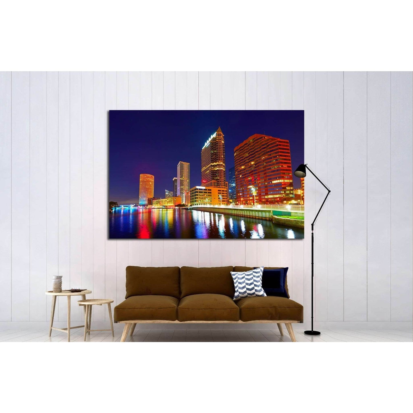 Florida Tampa skyline at sunset from Hillsborough river in US №1725 Ready to Hang Canvas PrintCanvas art arrives ready to hang, with hanging accessories included and no additional framing required. Every canvas print is hand-crafted, made on-demand at our