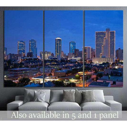 Fort Worth Texas at night №1025 Ready to Hang Canvas PrintCanvas art arrives ready to hang, with hanging accessories included and no additional framing required. Every canvas print is hand-crafted, made on-demand at our workshop and expertly stretched aro