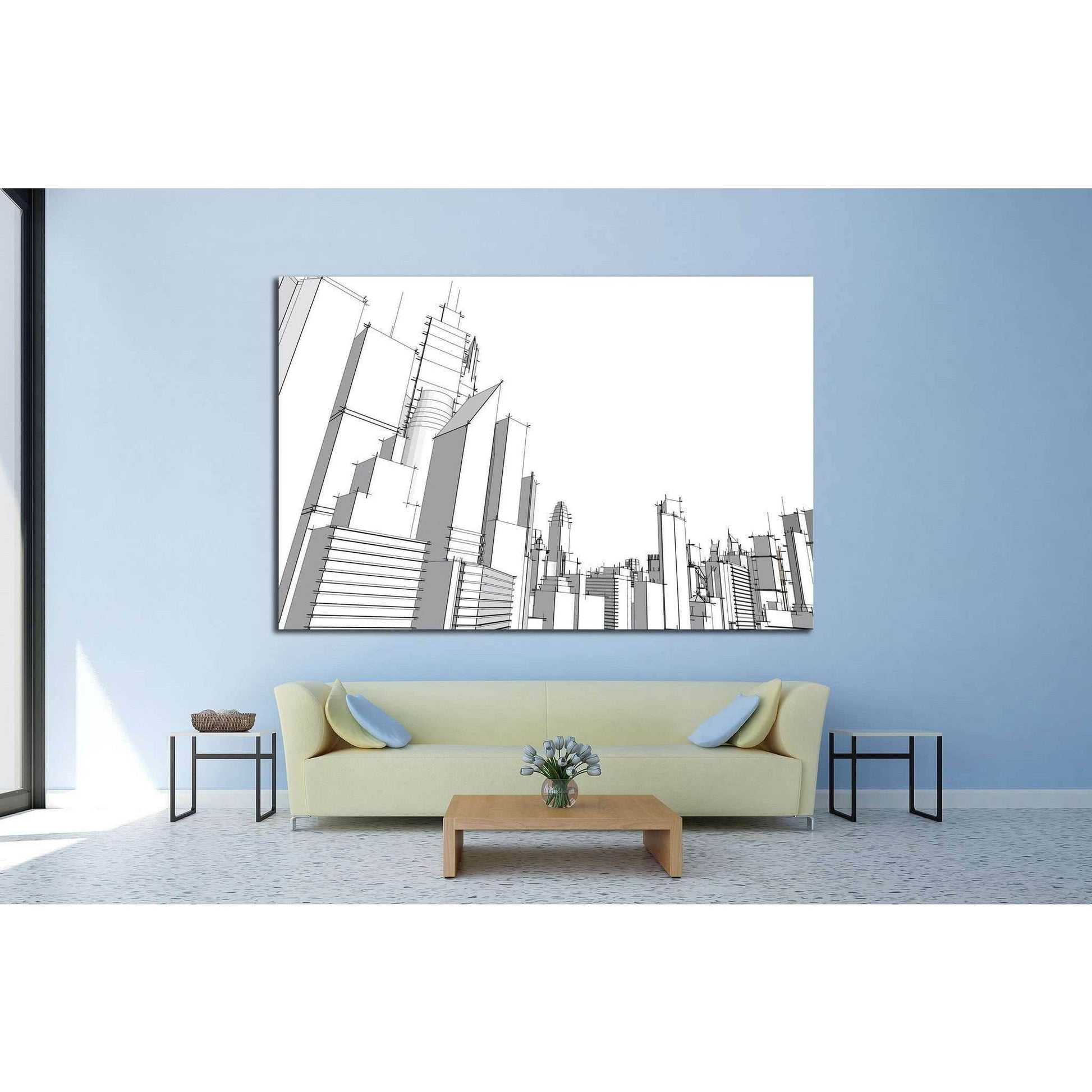 Grey city №1446 Ready to Hang Canvas PrintCanvas art arrives ready to hang, with hanging accessories included and no additional framing required. Every canvas print is hand-crafted, made on-demand at our workshop and expertly stretched around 100% North A