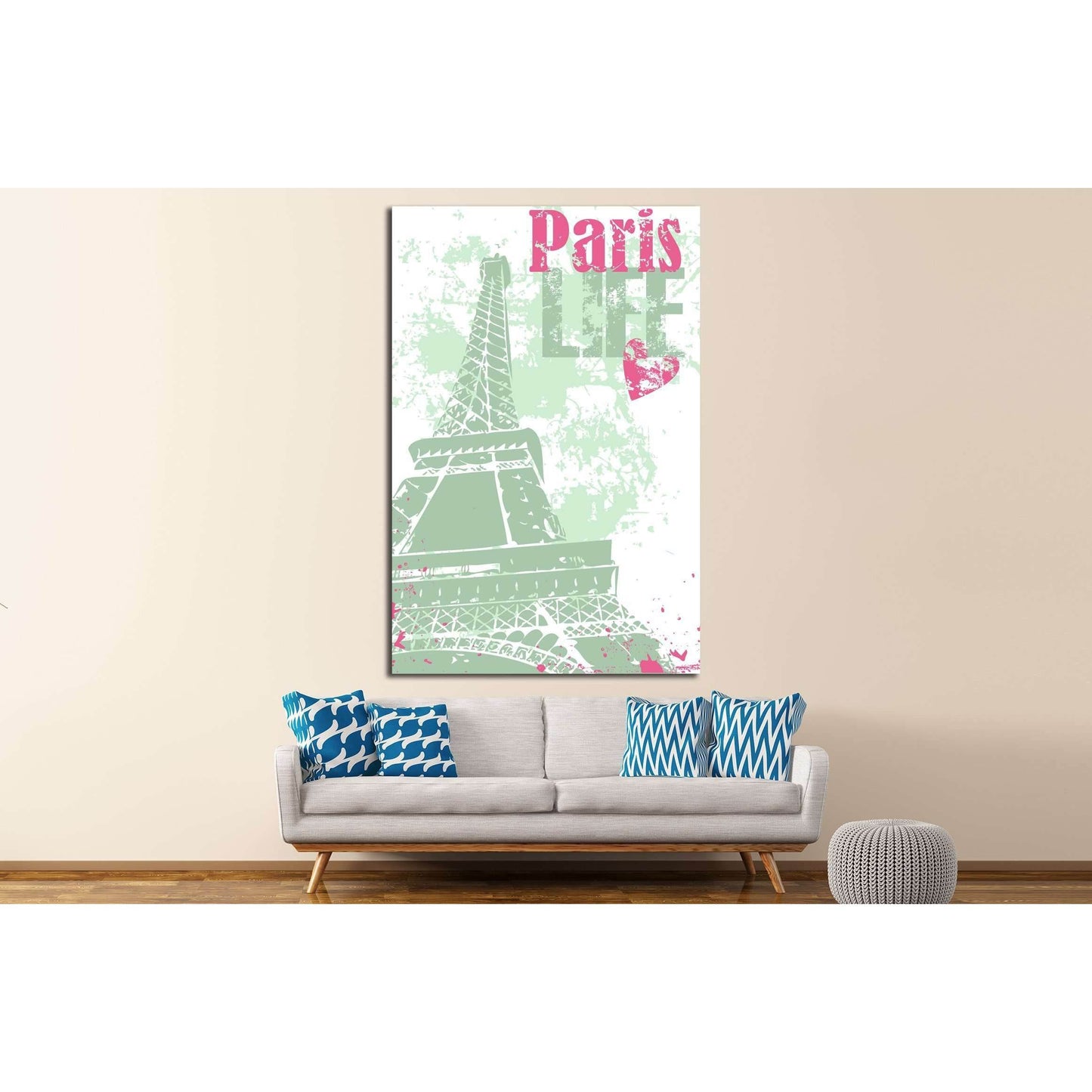 Grunge style Eiffel Tower layout №4525 Ready to Hang Canvas PrintCanvas art arrives ready to hang, with hanging accessories included and no additional framing required. Every canvas print is hand-crafted, made on-demand at our workshop and expertly stretc