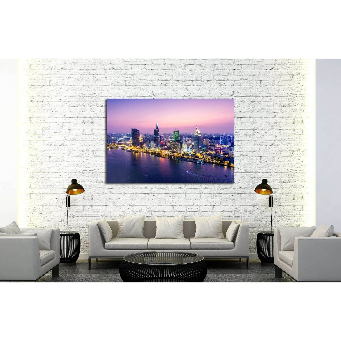 Ho Chi Minh City view at night №2722 Ready to Hang Canvas PrintCanvas art arrives ready to hang, with hanging accessories included and no additional framing required. Every canvas print is hand-crafted, made on-demand at our workshop and expertly stretche