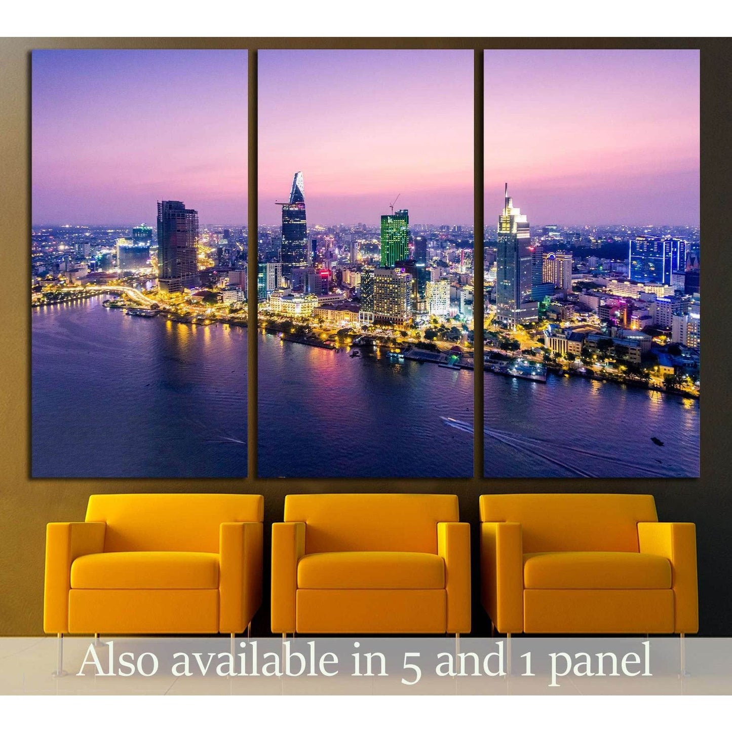 Ho Chi Minh City view at night №2722 Ready to Hang Canvas PrintCanvas art arrives ready to hang, with hanging accessories included and no additional framing required. Every canvas print is hand-crafted, made on-demand at our workshop and expertly stretche