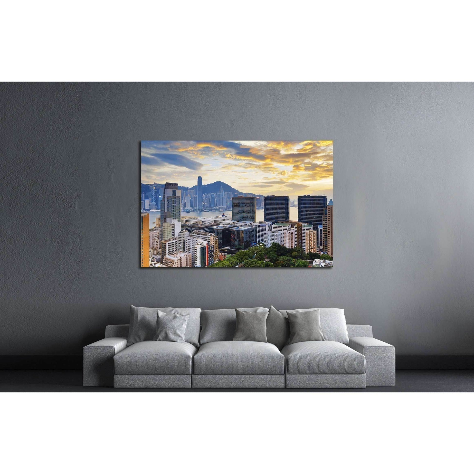 Hong Kong city sunset , Tsim Sha Tsui downtown №2389 Ready to Hang Canvas PrintCanvas art arrives ready to hang, with hanging accessories included and no additional framing required. Every canvas print is hand-crafted, made on-demand at our workshop and e