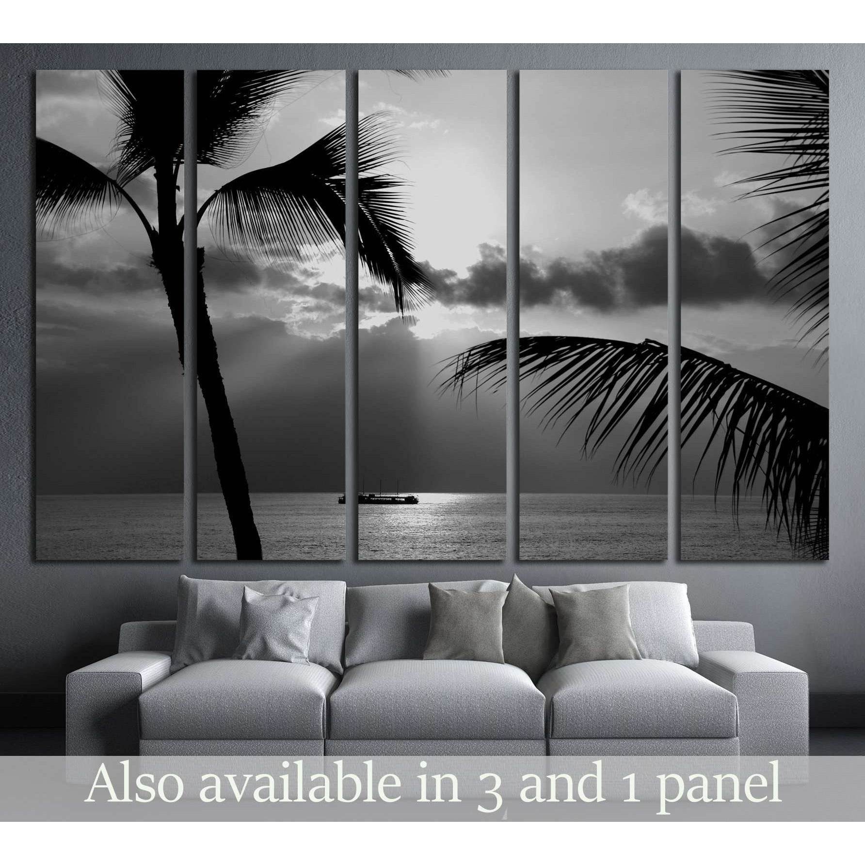 Kona Coast Party Boat Out For A Cruise in black and white №2662 Ready to Hang Canvas PrintCanvas art arrives ready to hang, with hanging accessories included and no additional framing required. Every canvas print is hand-crafted, made on-demand at our wor