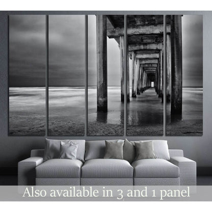 La Jolla beach, California, long exposure under the pylons, black and white image. №2675 Ready to Hang Canvas PrintCanvas art arrives ready to hang, with hanging accessories included and no additional framing required. Every canvas print is hand-crafted,