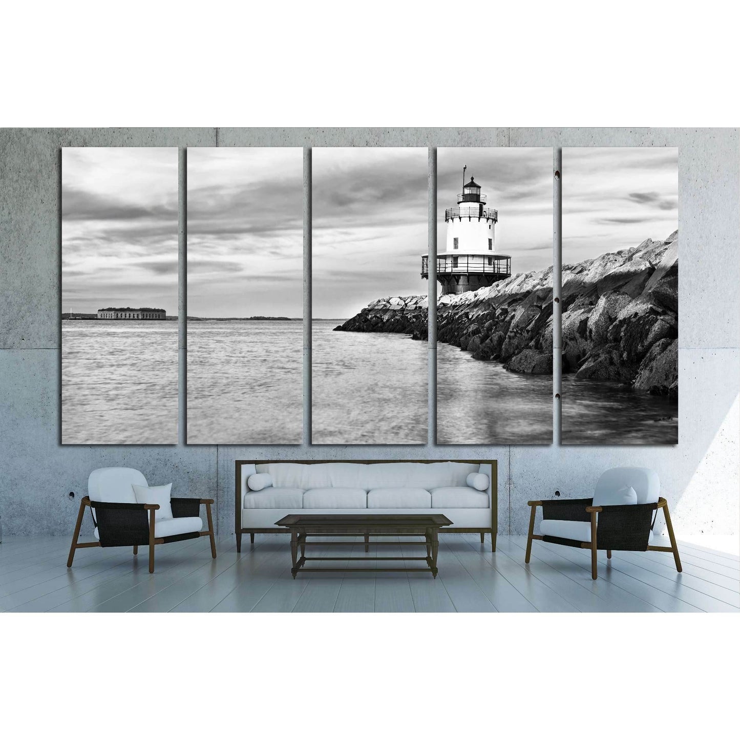 Lighthouse on top of a rocky island in Maine №2869 Ready to Hang Canvas PrintCanvas art arrives ready to hang, with hanging accessories included and no additional framing required. Every canvas print is hand-crafted, made on-demand at our workshop and exp