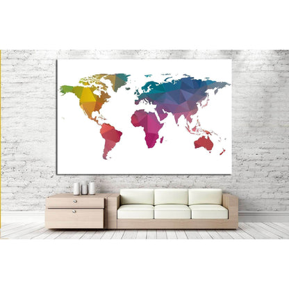 low Poly World Map №1455 Ready to Hang Canvas PrintCanvas art arrives ready to hang, with hanging accessories included and no additional framing required. Every canvas print is hand-crafted, made on-demand at our workshop and expertly stretched around 100