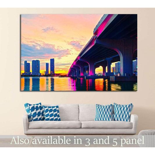 Macarthur bridge, Miami, Florida №1095 Ready to Hang Canvas PrintCanvas art arrives ready to hang, with hanging accessories included and no additional framing required. Every canvas print is hand-crafted, made on-demand at our workshop and expertly stretc