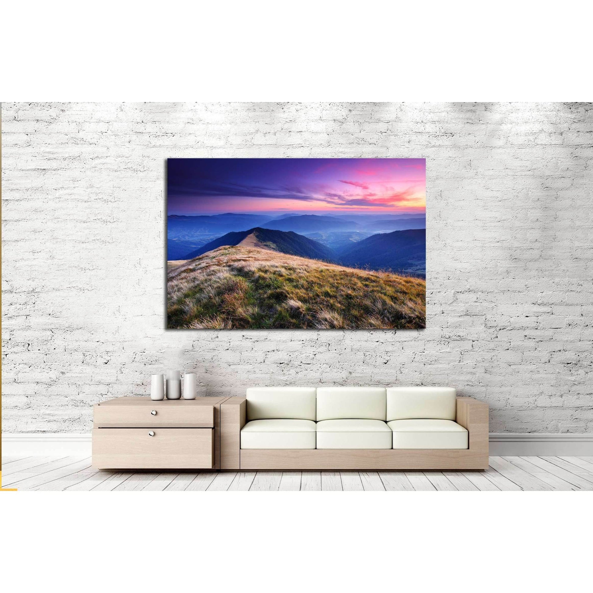 Majestic sunset in the mountains landscape №2674 Ready to Hang Canvas PrintCanvas art arrives ready to hang, with hanging accessories included and no additional framing required. Every canvas print is hand-crafted, made on-demand at our workshop and exper