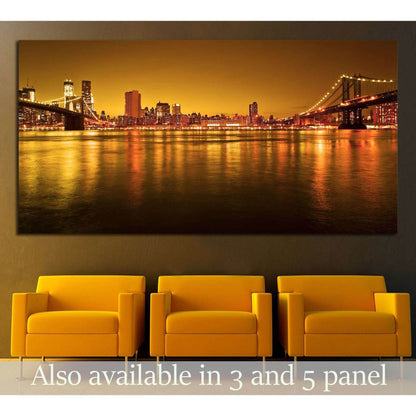 Manhattan Bridge and Manhattan skyline At Night №2603 Ready to Hang Canvas PrintCanvas art arrives ready to hang, with hanging accessories included and no additional framing required. Every canvas print is hand-crafted, made on-demand at our workshop and