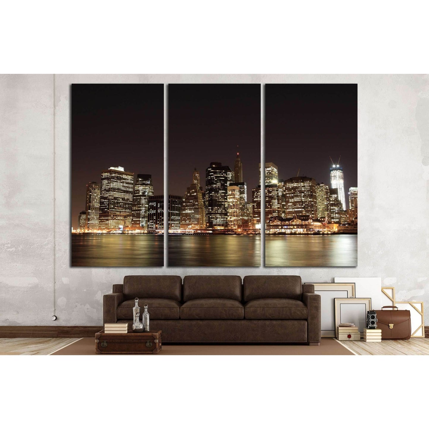 Manhattan Skyline At Night, New York City №2602 Ready to Hang Canvas PrintCanvas art arrives ready to hang, with hanging accessories included and no additional framing required. Every canvas print is hand-crafted, made on-demand at our workshop and expert