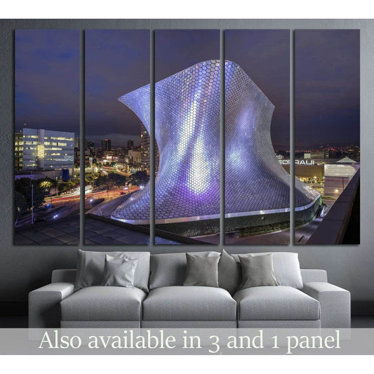 Mexico City, Mexico, Museum Soumaya at night, Nuevo Polanco №2328 Ready to Hang Canvas PrintCanvas art arrives ready to hang, with hanging accessories included and no additional framing required. Every canvas print is hand-crafted, made on-demand at our w