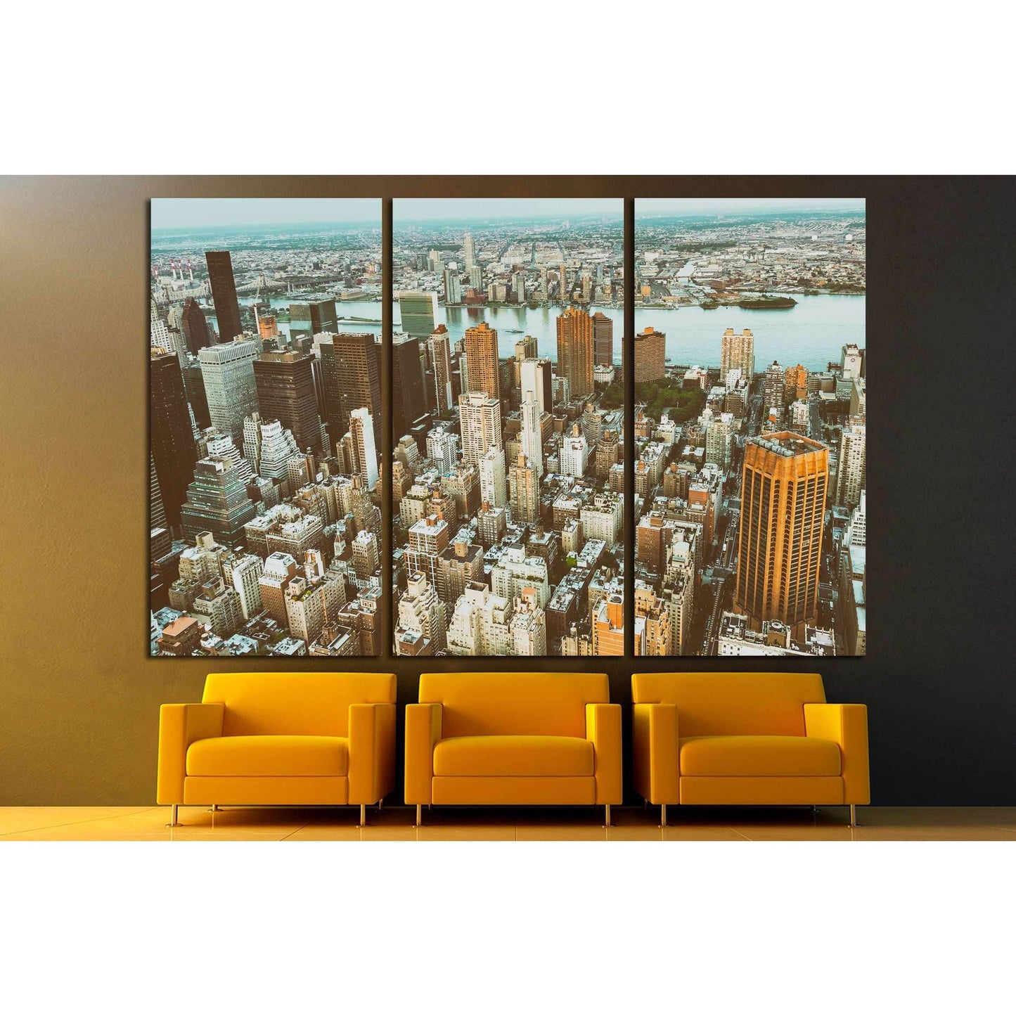 Midtown Manhattan night aerial skyline. №2715 Ready to Hang Canvas PrintCanvas art arrives ready to hang, with hanging accessories included and no additional framing required. Every canvas print is hand-crafted, made on-demand at our workshop and expertly