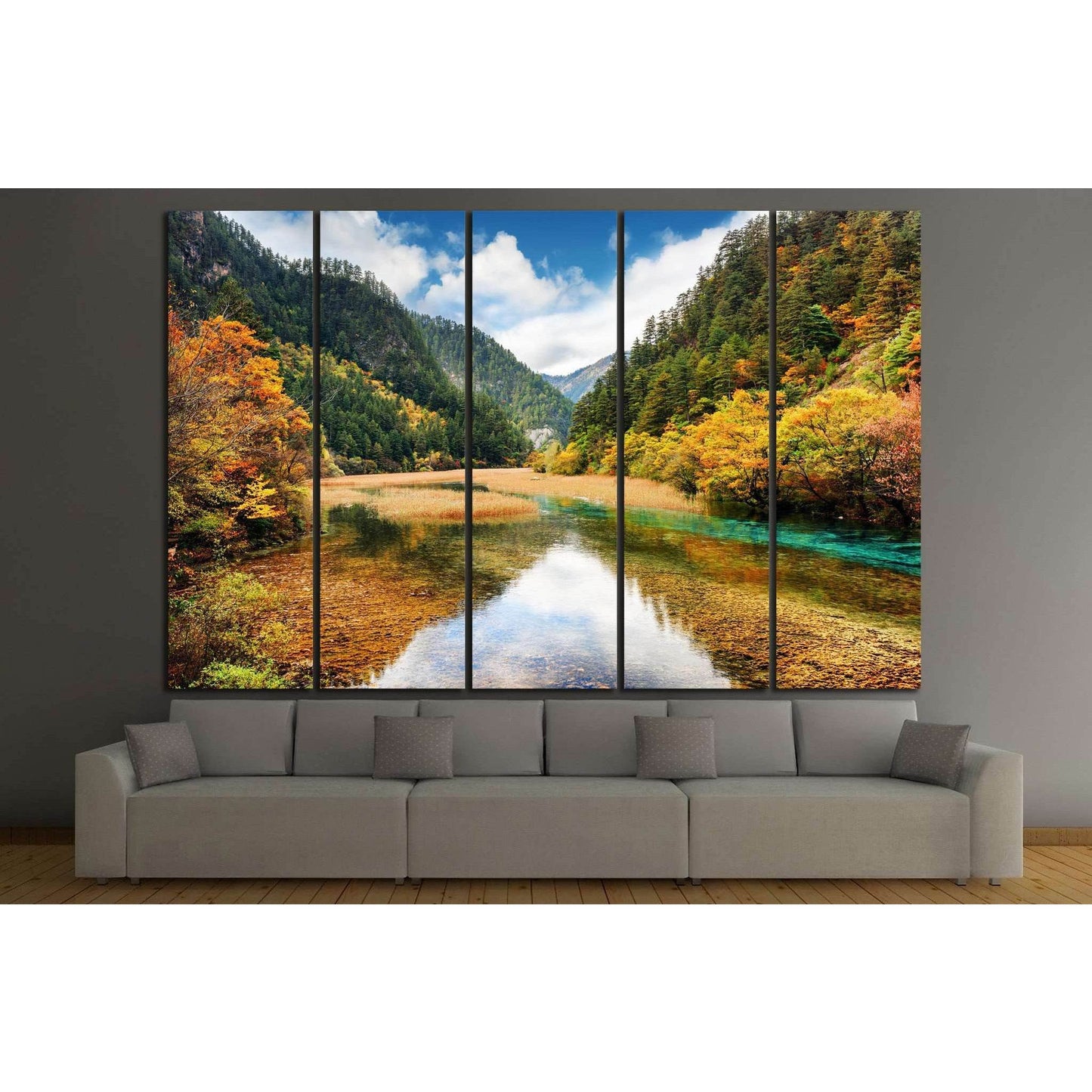 Min Mountains, China №605 Ready to Hang Canvas PrintCanvas art arrives ready to hang, with hanging accessories included and no additional framing required. Every canvas print is hand-crafted, made on-demand at our workshop and expertly stretched around 10