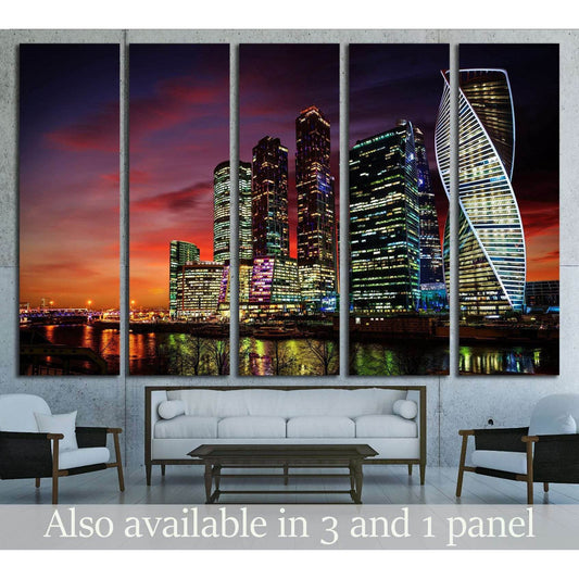 Moscow International Business Center at night, Russia №1541 Ready to Hang Canvas PrintCanvas art arrives ready to hang, with hanging accessories included and no additional framing required. Every canvas print is hand-crafted, made on-demand at our worksho