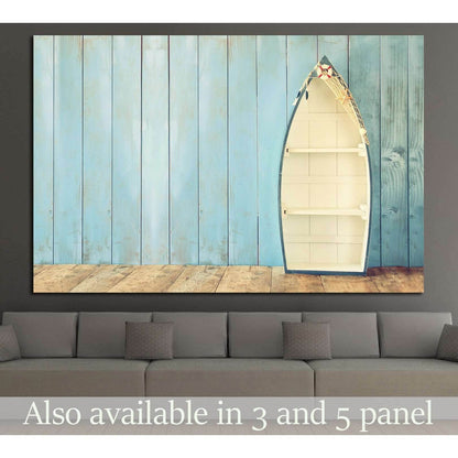 nautical boat shape shelves on wooden table №1403 Ready to Hang Canvas PrintCanvas art arrives ready to hang, with hanging accessories included and no additional framing required. Every canvas print is hand-crafted, made on-demand at our workshop and expe