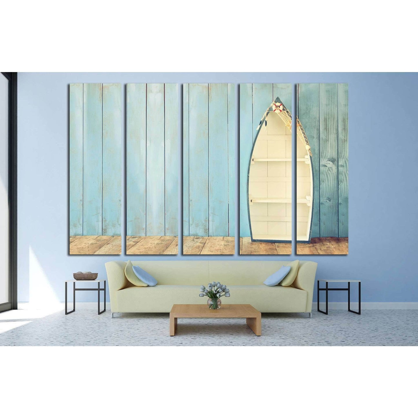 nautical boat shape shelves on wooden table №1403 Ready to Hang Canvas PrintCanvas art arrives ready to hang, with hanging accessories included and no additional framing required. Every canvas print is hand-crafted, made on-demand at our workshop and expe