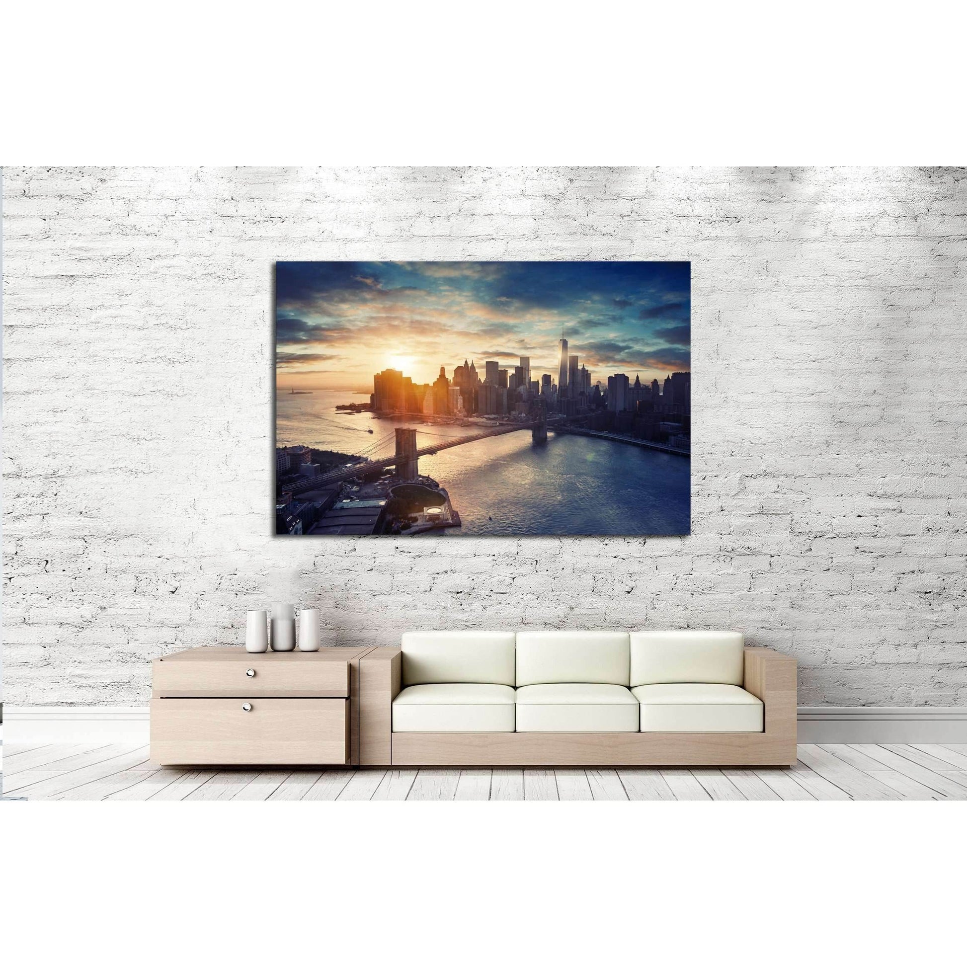 New York City - Manhattan after sunset , beautiful cityscape №2279 Ready to Hang Canvas PrintCanvas art arrives ready to hang, with hanging accessories included and no additional framing required. Every canvas print is hand-crafted, made on-demand at our