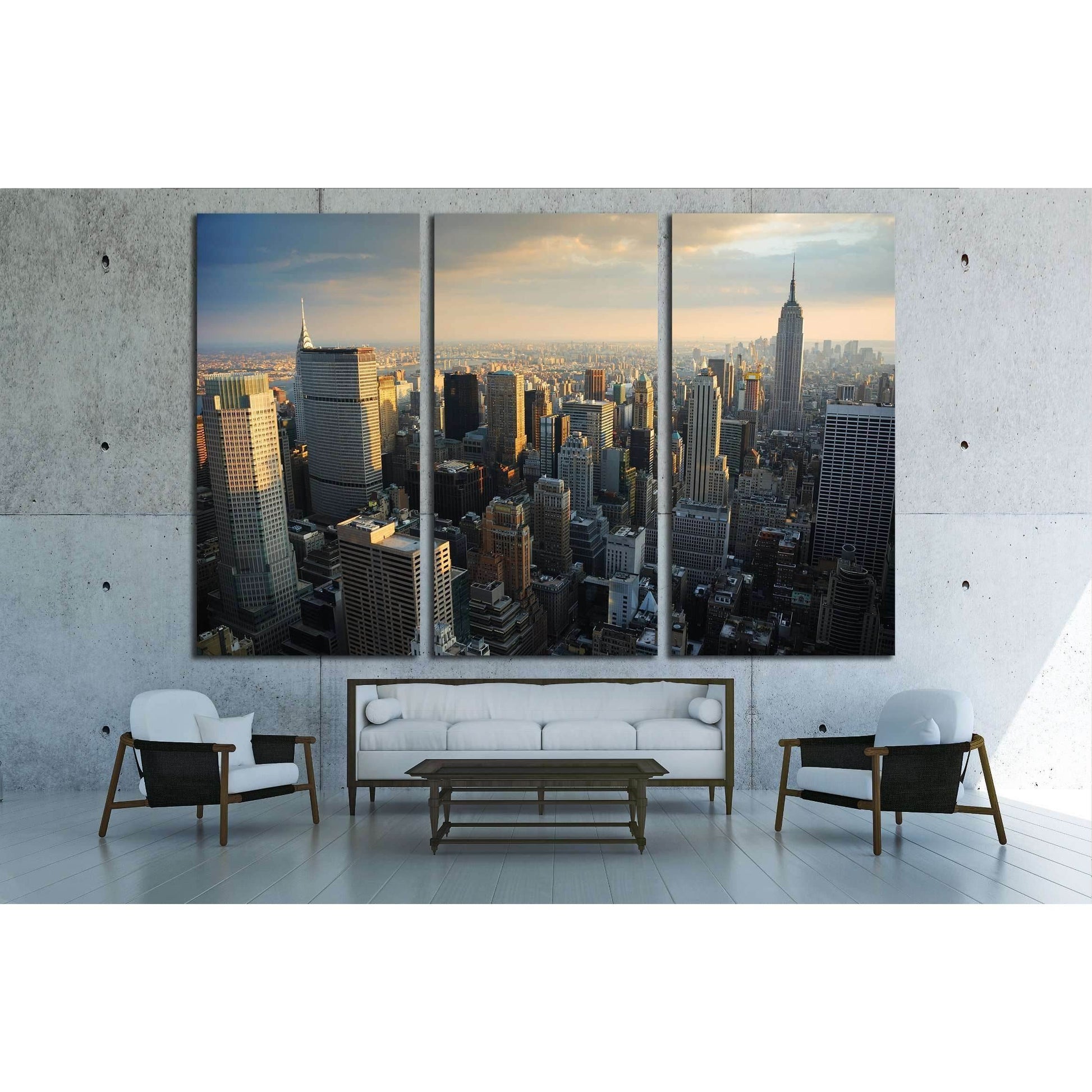 New York City Manhattan skyline aerial view with Empire State №2584 Ready to Hang Canvas PrintCanvas art arrives ready to hang, with hanging accessories included and no additional framing required. Every canvas print is hand-crafted, made on-demand at our