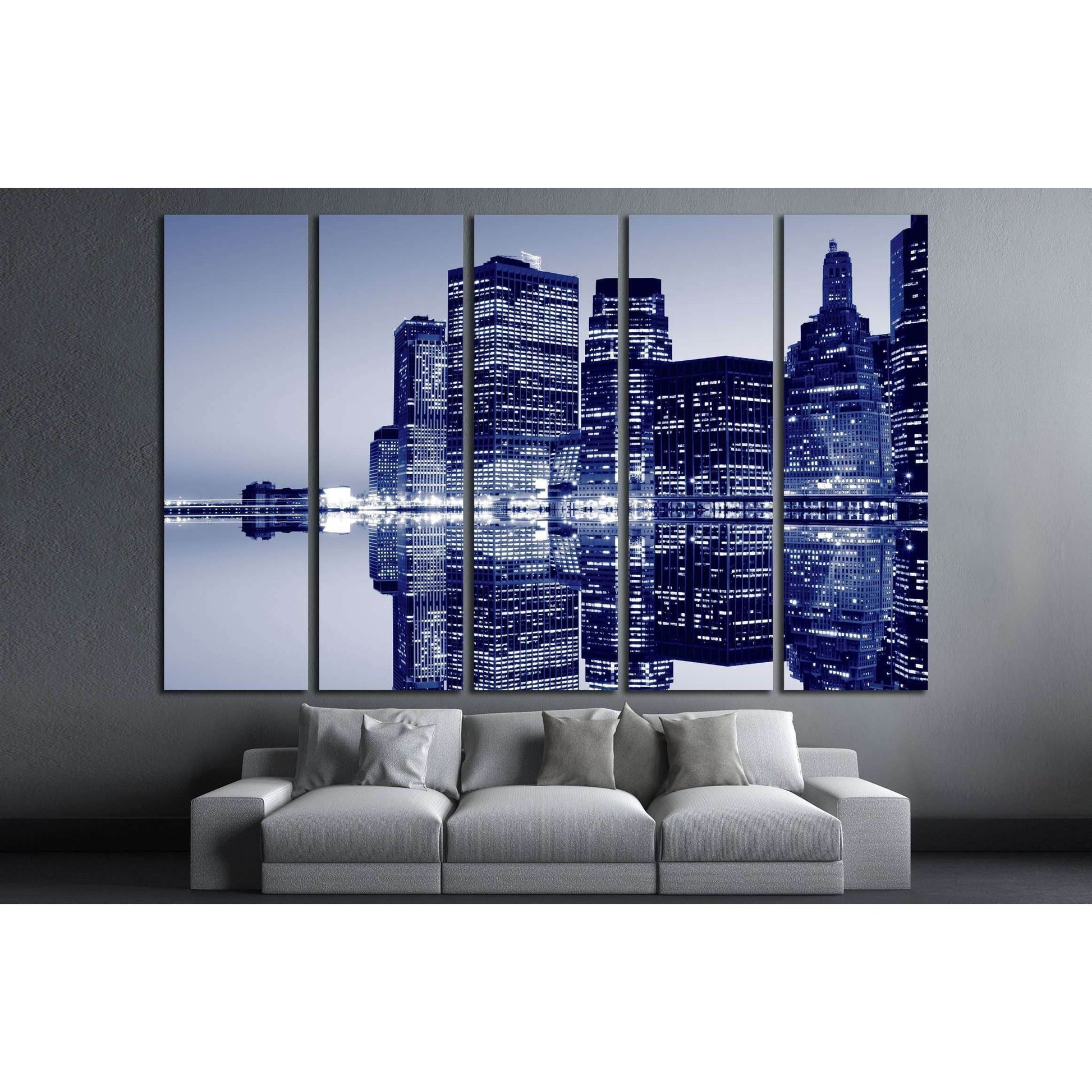 New York City skyline at Night Lights, Lowre Manhattan №2591 Ready to Hang Canvas PrintCanvas art arrives ready to hang, with hanging accessories included and no additional framing required. Every canvas print is hand-crafted, made on-demand at our worksh