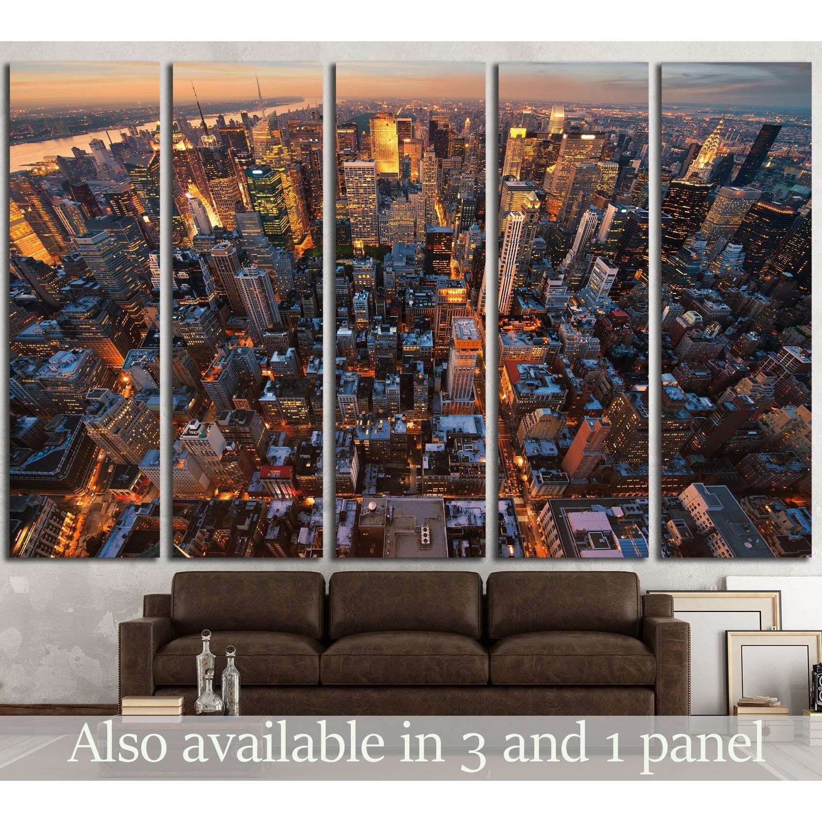 New York City skyline at sunset NewYork №2639 Ready to Hang Canvas PrintCanvas art arrives ready to hang, with hanging accessories included and no additional framing required. Every canvas print is hand-crafted, made on-demand at our workshop and expertly