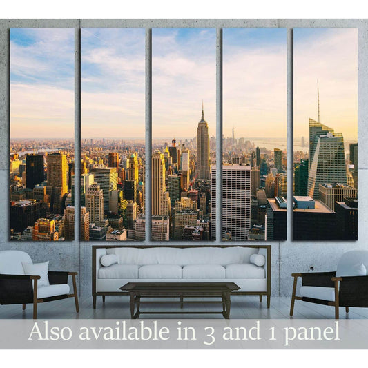 New York City skyline at sunset №3014 Ready to Hang Canvas PrintCanvas art arrives ready to hang, with hanging accessories included and no additional framing required. Every canvas print is hand-crafted, made on-demand at our workshop and expertly stretch