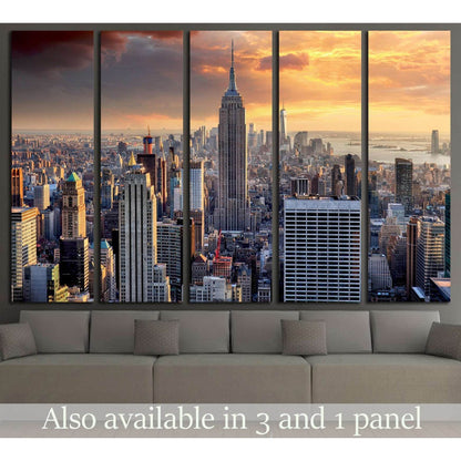 New York skyline at sunset, USA №2072 Ready to Hang Canvas PrintCanvas art arrives ready to hang, with hanging accessories included and no additional framing required. Every canvas print is hand-crafted, made on-demand at our workshop and expertly stretch