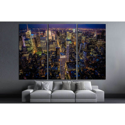 Night shot of Manhattan skyline from the Empire State building №2713 Ready to Hang Canvas PrintCanvas art arrives ready to hang, with hanging accessories included and no additional framing required. Every canvas print is hand-crafted, made on-demand at ou