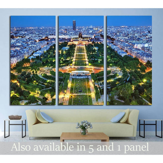 Night view of Paris from the Eiffel Tower №2243 Ready to Hang Canvas PrintCanvas art arrives ready to hang, with hanging accessories included and no additional framing required. Every canvas print is hand-crafted, made on-demand at our workshop and expert