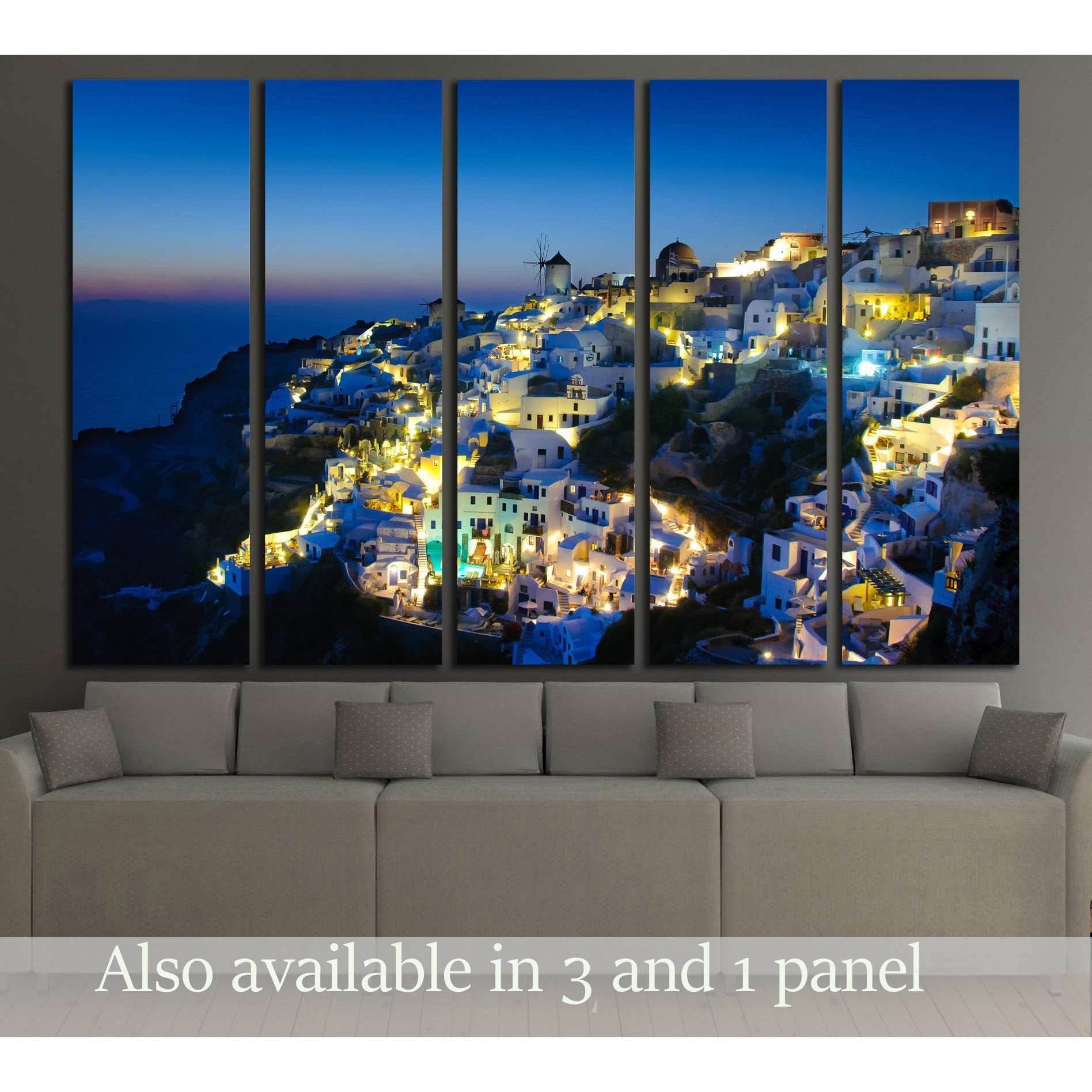 Oia village in Santorini at in the evening, Greece №2242 Ready to Hang Canvas PrintCanvas art arrives ready to hang, with hanging accessories included and no additional framing required. Every canvas print is hand-crafted, made on-demand at our workshop a