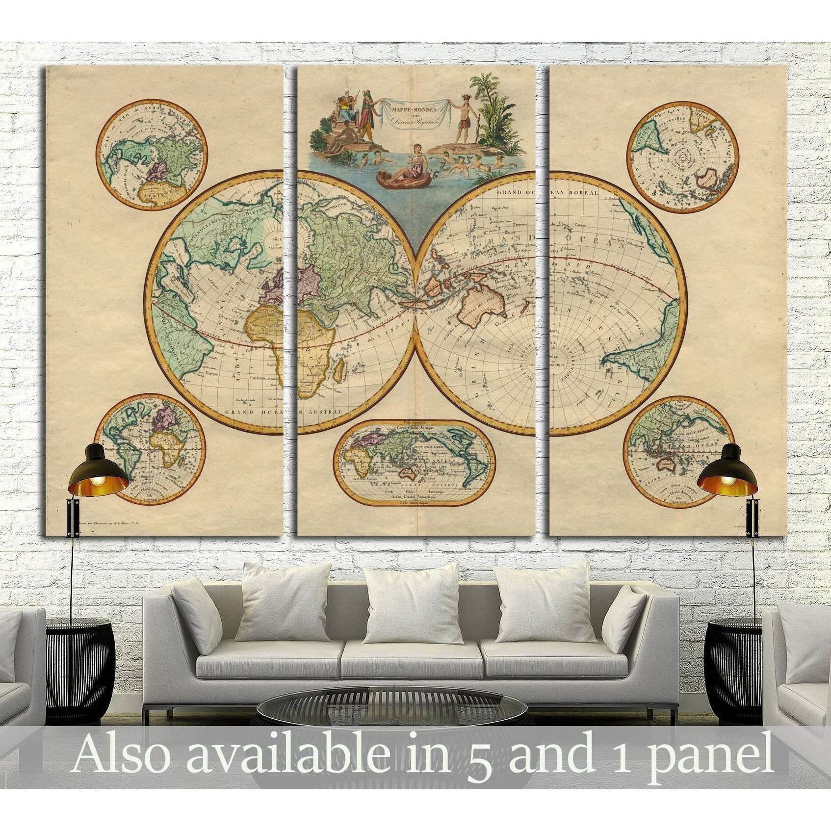 Old World Map №1473 Ready to Hang Canvas PrintCanvas art arrives ready to hang, with hanging accessories included and no additional framing required. Every canvas print is hand-crafted, made on-demand at our workshop and expertly stretched around 100% Nor