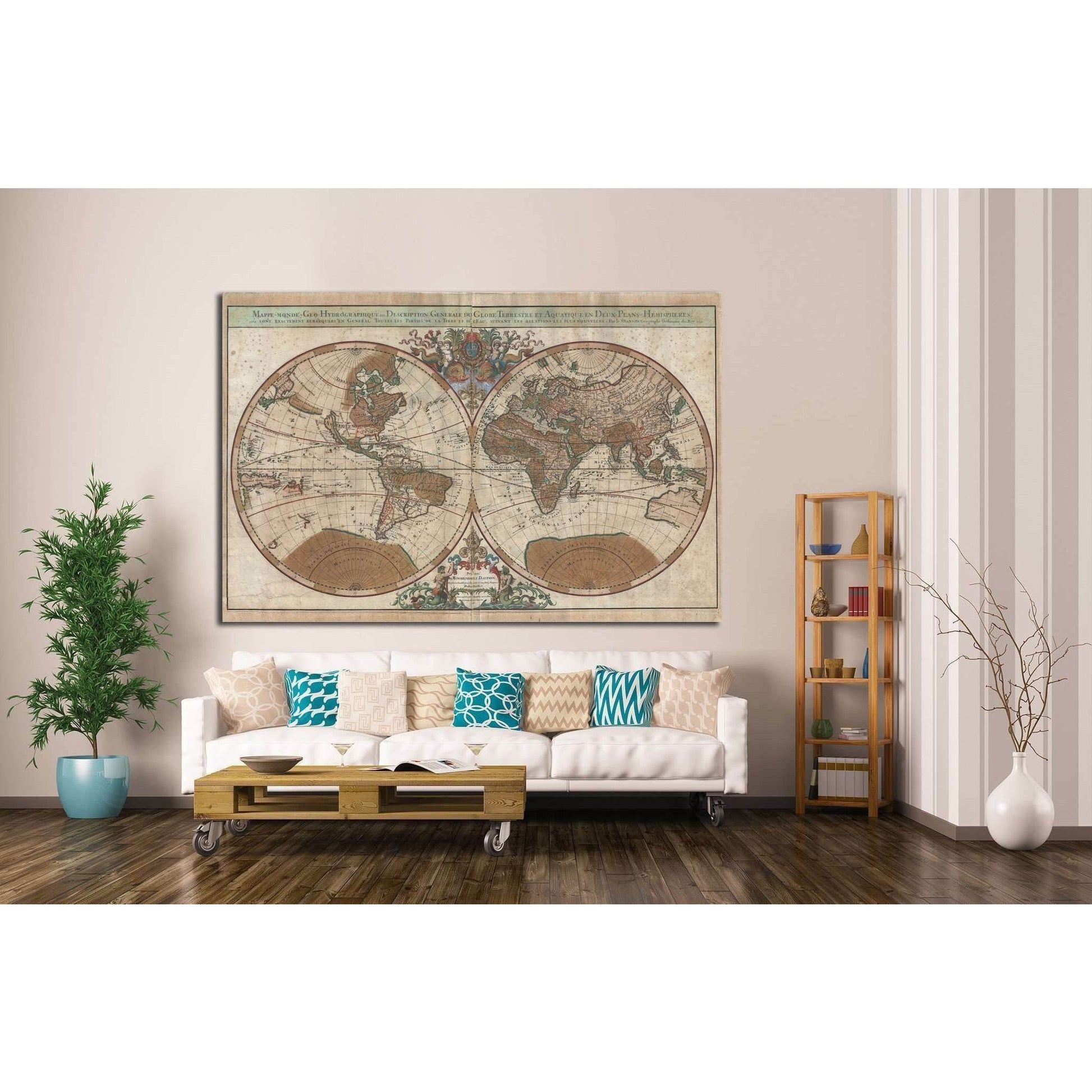 Old World Map №1475 Ready to Hang Canvas PrintCanvas art arrives ready to hang, with hanging accessories included and no additional framing required. Every canvas print is hand-crafted, made on-demand at our workshop and expertly stretched around 100% Nor