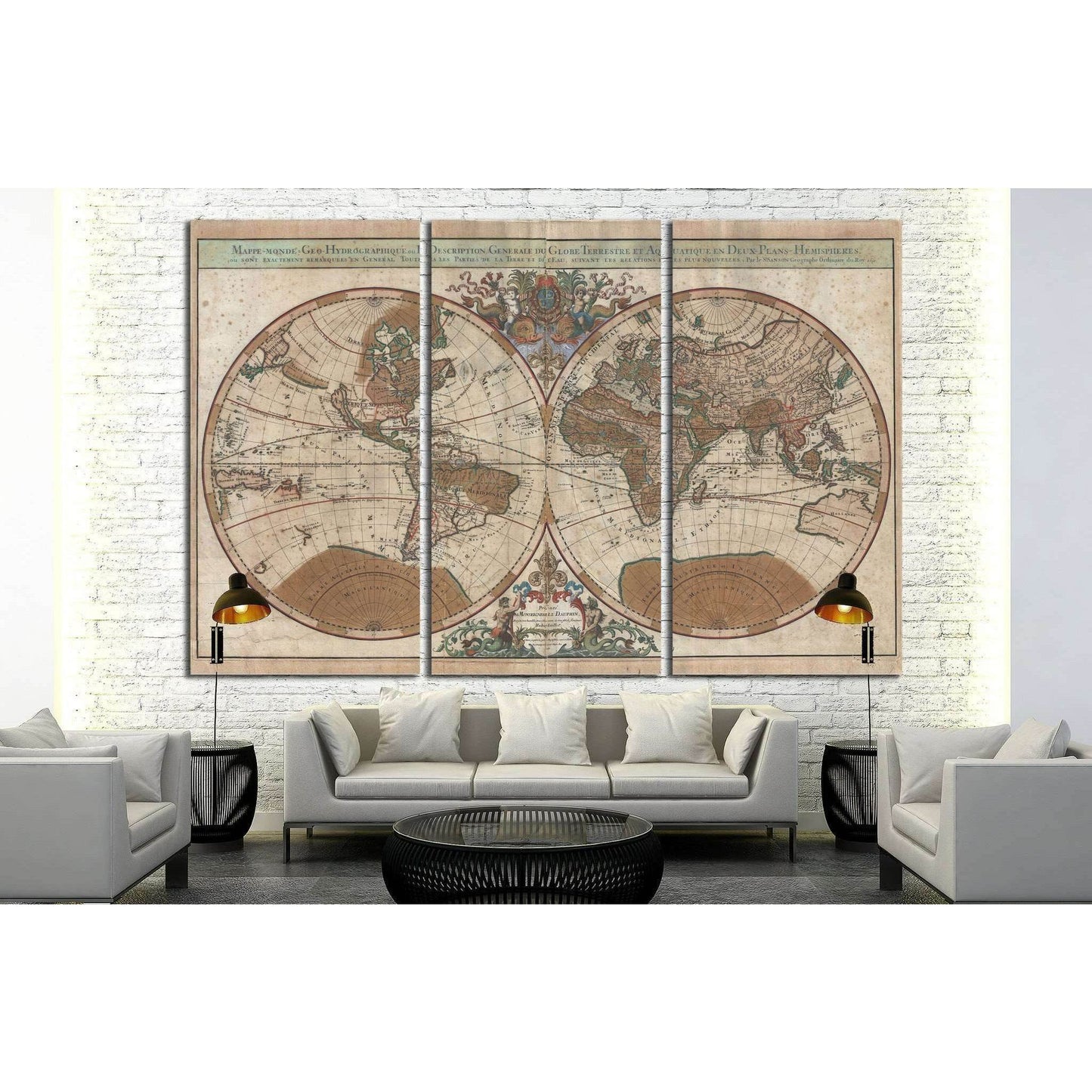 Old World Map №1475 Ready to Hang Canvas PrintCanvas art arrives ready to hang, with hanging accessories included and no additional framing required. Every canvas print is hand-crafted, made on-demand at our workshop and expertly stretched around 100% Nor