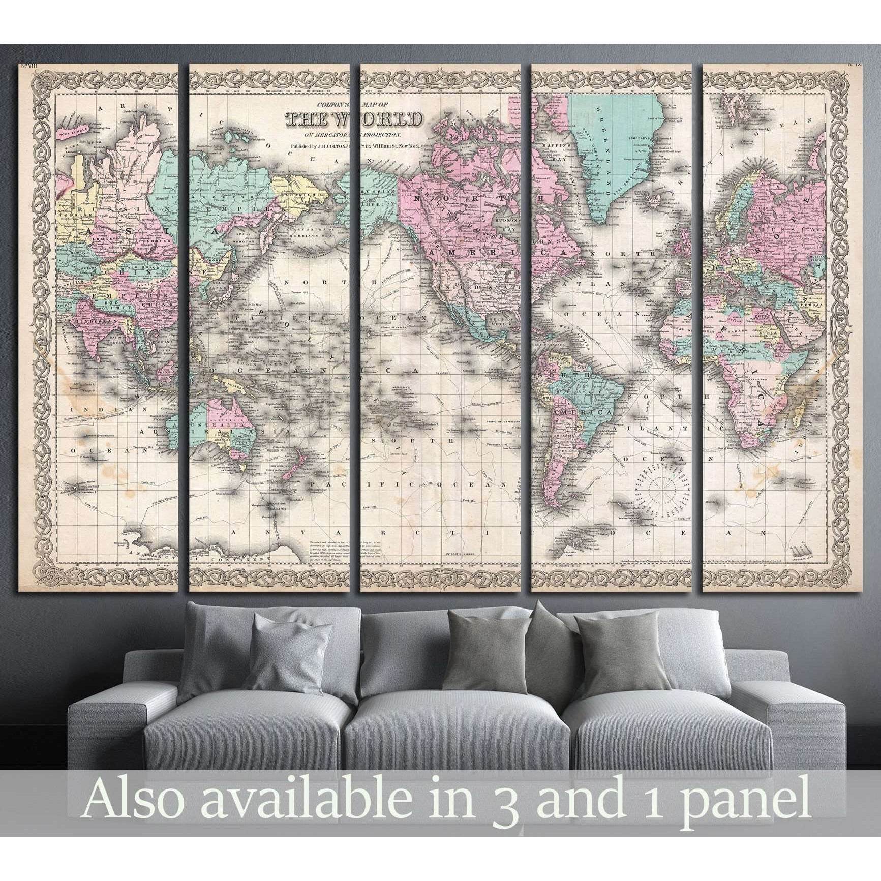 Old World Map №1490 Ready To Hang Canvas Print