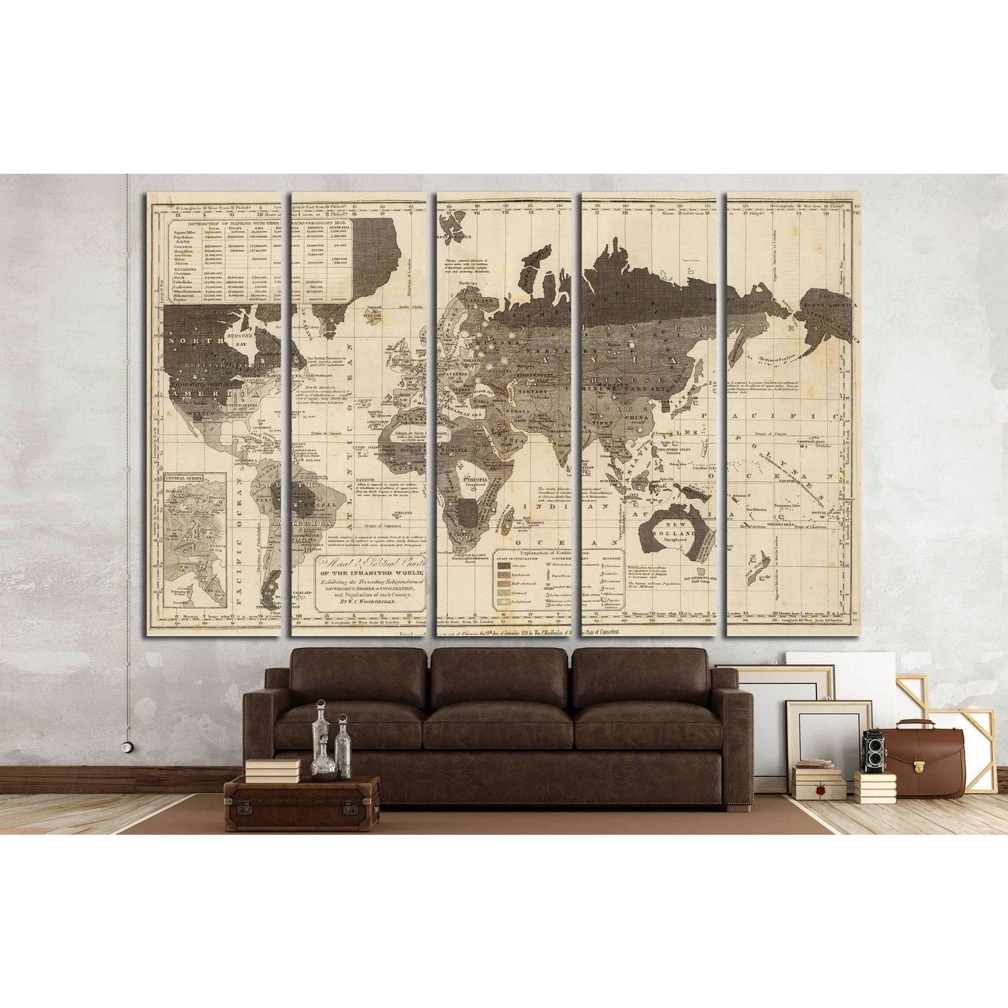 Old World Map №1491 Ready to Hang Canvas PrintCanvas art arrives ready to hang, with hanging accessories included and no additional framing required. Every canvas print is hand-crafted, made on-demand at our workshop and expertly stretched around 100% Nor