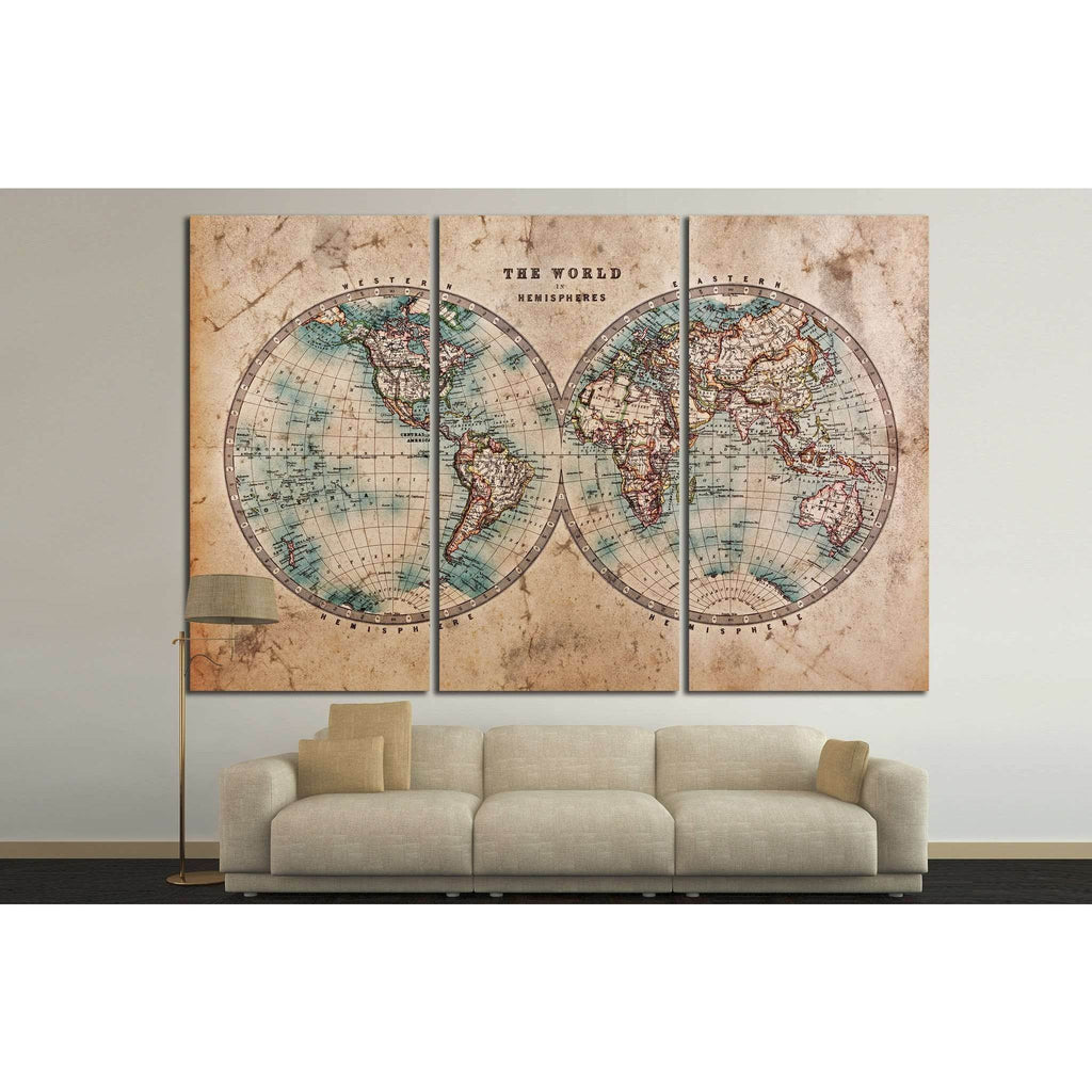 old World map №862 Ready to Hang Canvas Print - Zellart Canvas Prints