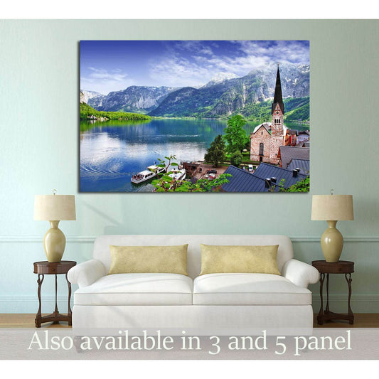 One of the most beautiful lakes and villages of Europe - Hallstatt in Austria №2628 Ready to Hang Canvas PrintCanvas art arrives ready to hang, with hanging accessories included and no additional framing required. Every canvas print is hand-crafted, made