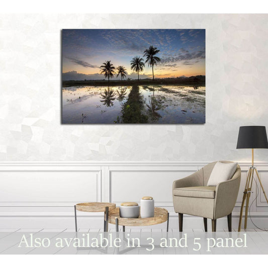 palm trees on the background of a beautiful sunset. Soft focus due to long exposure №3108 Ready to Hang Canvas PrintCanvas art arrives ready to hang, with hanging accessories included and no additional framing required. Every canvas print is hand-crafted,