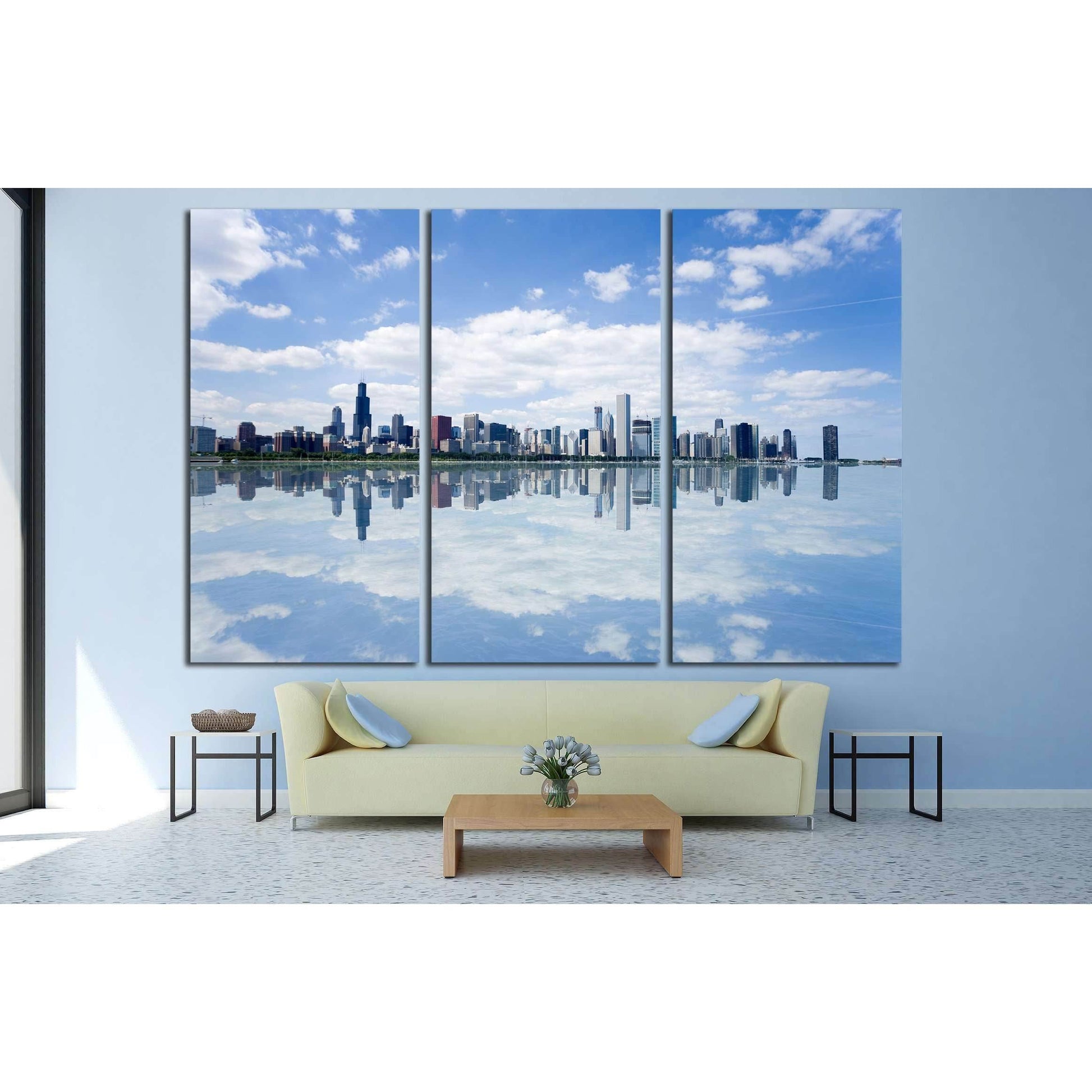 Panoramic view of Chicago city waterfront skyline. №2583 Ready to Hang Canvas PrintCanvas art arrives ready to hang, with hanging accessories included and no additional framing required. Every canvas print is hand-crafted, made on-demand at our workshop a