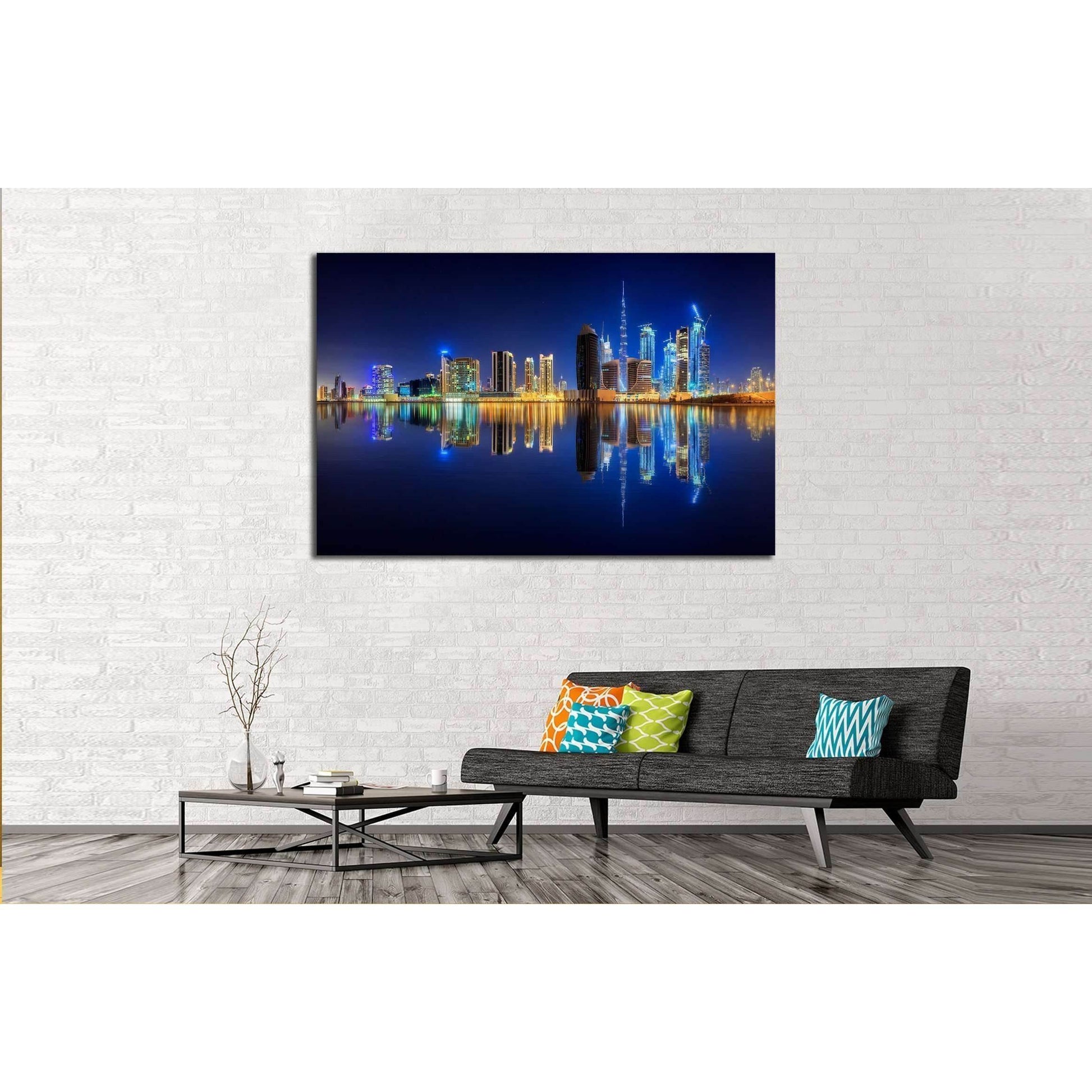 Panoramic view of Dubai Business bay, UAE №2388 Ready to Hang Canvas PrintCanvas art arrives ready to hang, with hanging accessories included and no additional framing required. Every canvas print is hand-crafted, made on-demand at our workshop and expert