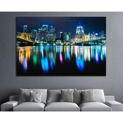 Pittsburgh skyline reflecting in the Allegheny River, Pennsylvania №1706 Ready to Hang Canvas PrintCanvas art arrives ready to hang, with hanging accessories included and no additional framing required. Every canvas print is hand-crafted, made on-demand a