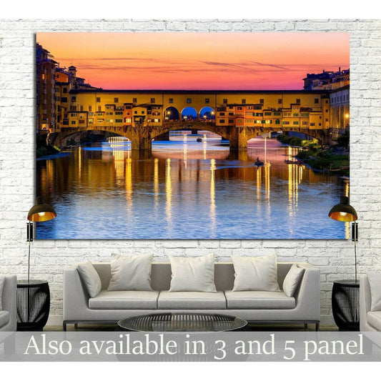 Ponte Vecchio over Arno River in Florence, Italy №1244 Ready to Hang Canvas PrintCanvas art arrives ready to hang, with hanging accessories included and no additional framing required. Every canvas print is hand-crafted, made on-demand at our workshop and