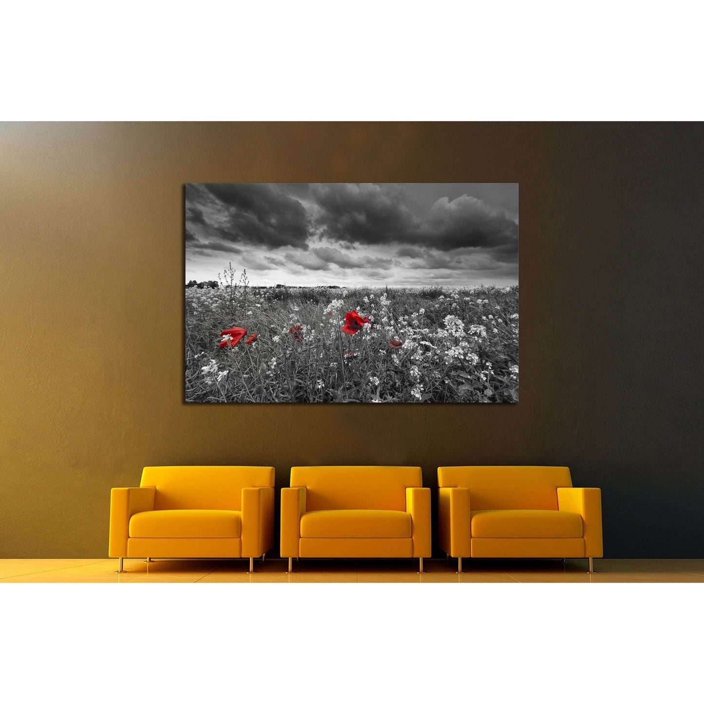 Poppies in a field in black and white №2670 Ready to Hang Canvas PrintCanvas art arrives ready to hang, with hanging accessories included and no additional framing required. Every canvas print is hand-crafted, made on-demand at our workshop and expertly s