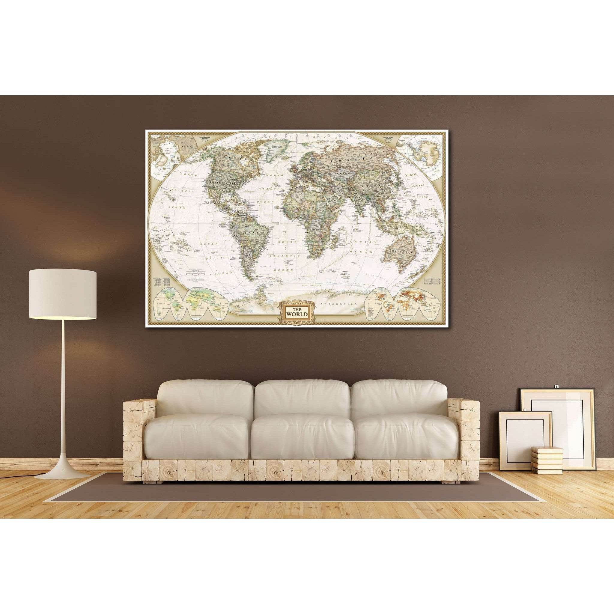 Pixel World Map Wall Art, Canvas Prints, Framed Prints, Wall Peels
