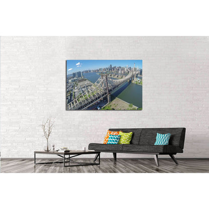 Queensboro Bridge at summer sunny day in New-York City. Aerial view №2731 Ready to Hang Canvas PrintCanvas art arrives ready to hang, with hanging accessories included and no additional framing required. Every canvas print is hand-crafted, made on-demand