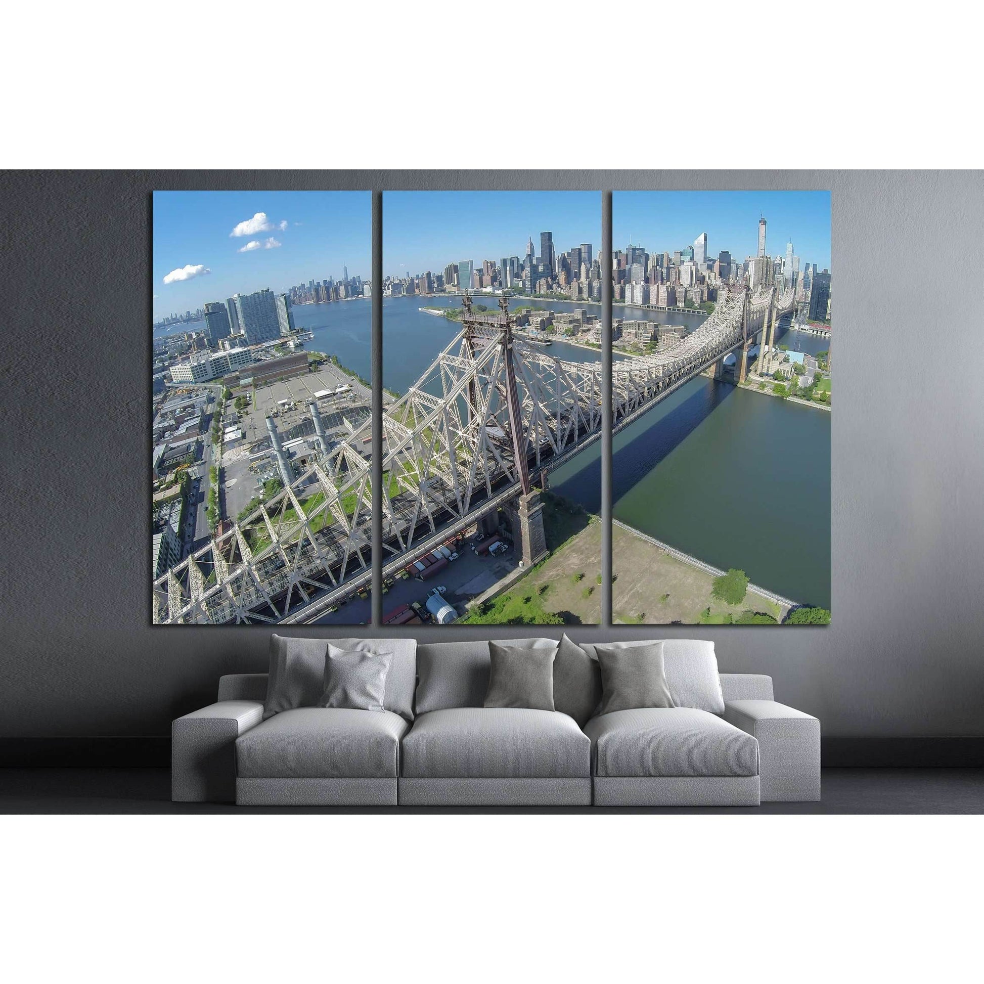 Queensboro Bridge at summer sunny day in New-York City. Aerial view №2731 Ready to Hang Canvas PrintCanvas art arrives ready to hang, with hanging accessories included and no additional framing required. Every canvas print is hand-crafted, made on-demand