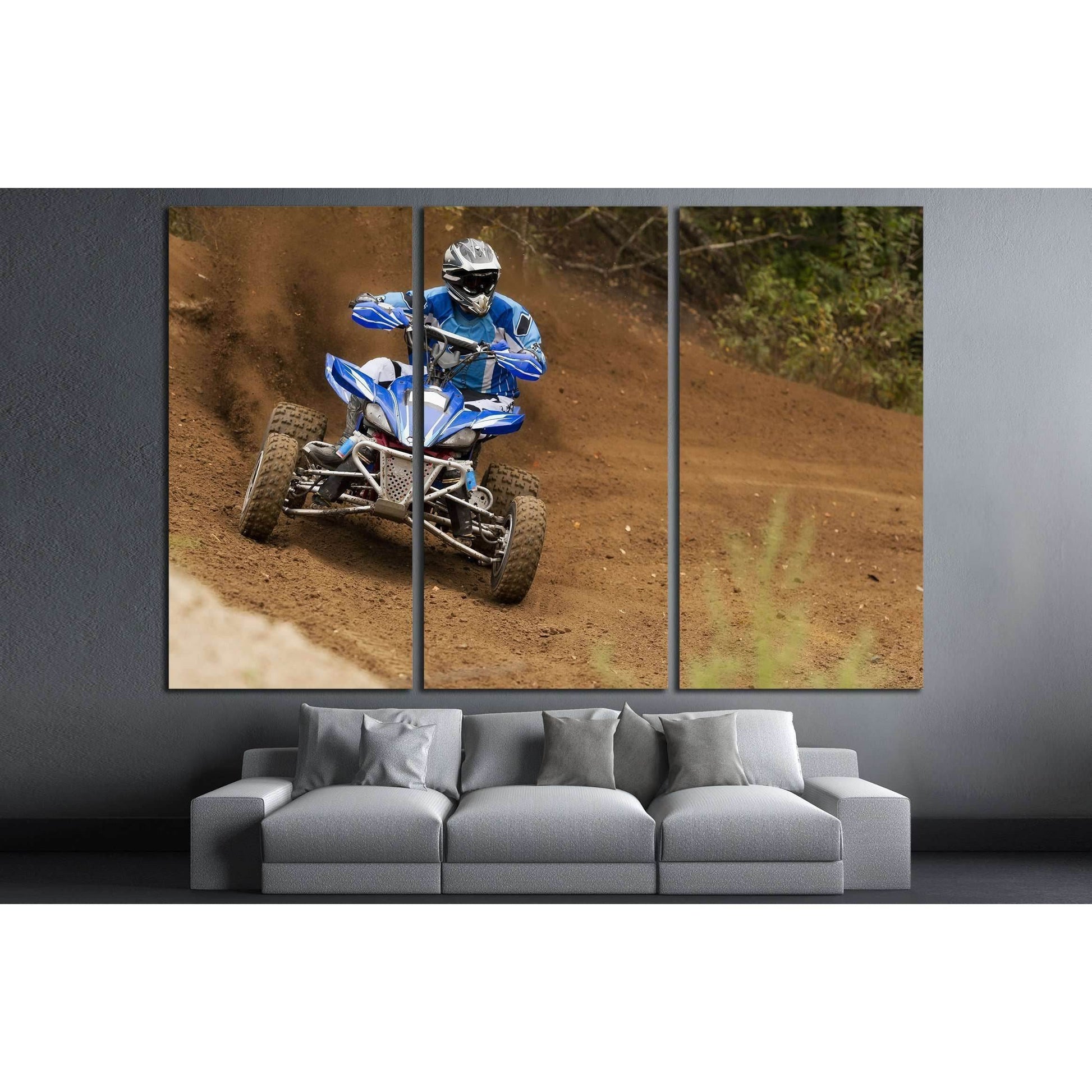 Rider driving in the race №2479 Ready to Hang Canvas PrintCanvas art arrives ready to hang, with hanging accessories included and no additional framing required. Every canvas print is hand-crafted, made on-demand at our workshop and expertly stretched aro