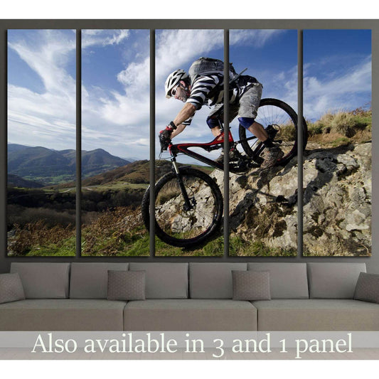 Rider in action at Freestyle Mountain Bike №1374 Ready to Hang Canvas PrintCanvas art arrives ready to hang, with hanging accessories included and no additional framing required. Every canvas print is hand-crafted, made on-demand at our workshop and exper