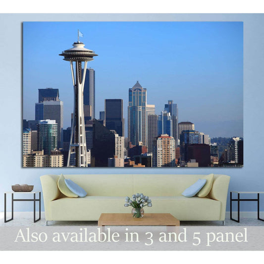 Seattle downtown skyline, WA №1124 Ready to Hang Canvas PrintCanvas art arrives ready to hang, with hanging accessories included and no additional framing required. Every canvas print is hand-crafted, made on-demand at our workshop and expertly stretched