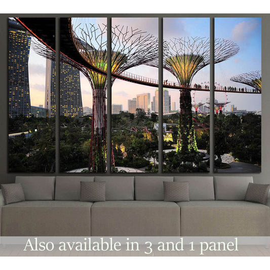 SINGAPORE, Gardens by the Bay at dusk №2251 Ready to Hang Canvas PrintCanvas art arrives ready to hang, with hanging accessories included and no additional framing required. Every canvas print is hand-crafted, made on-demand at our workshop and expertly s